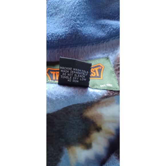 Vintage Trail Crest Full Zip Fleece Jacket Medium American Eagle & Forest Print - Picture 6 of 6